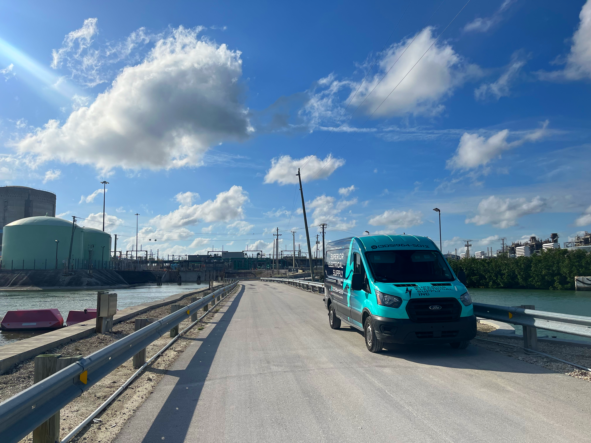Superior Electrical Supply delivering industrial electrical supplies to Florida Power and Light FPL power plant Homestead Florida commercial industrial