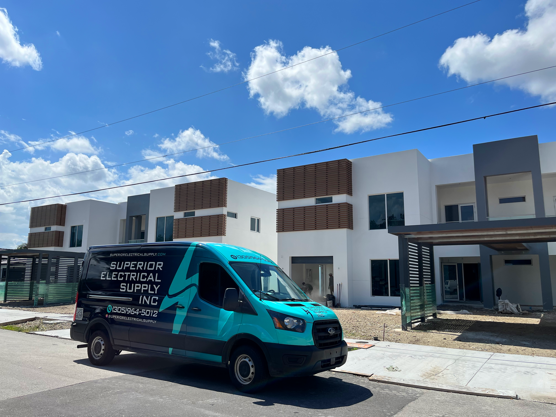 Superior Electrical Supply delivering electrical equipment and supplies for luxury mansion construction project in Miami Florida South Florida residential